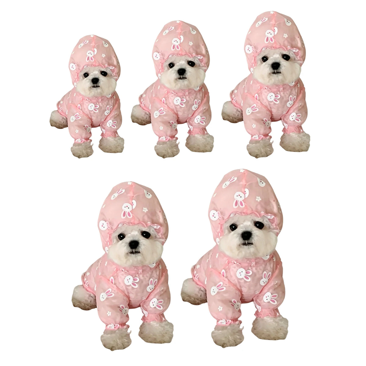 Breathable Mesh Dog Jumpsuit Anti Mosquito Dog Pajamas with Cute Bunny Print with Hood Puppy Cover Outfit for Small Puppy Vue