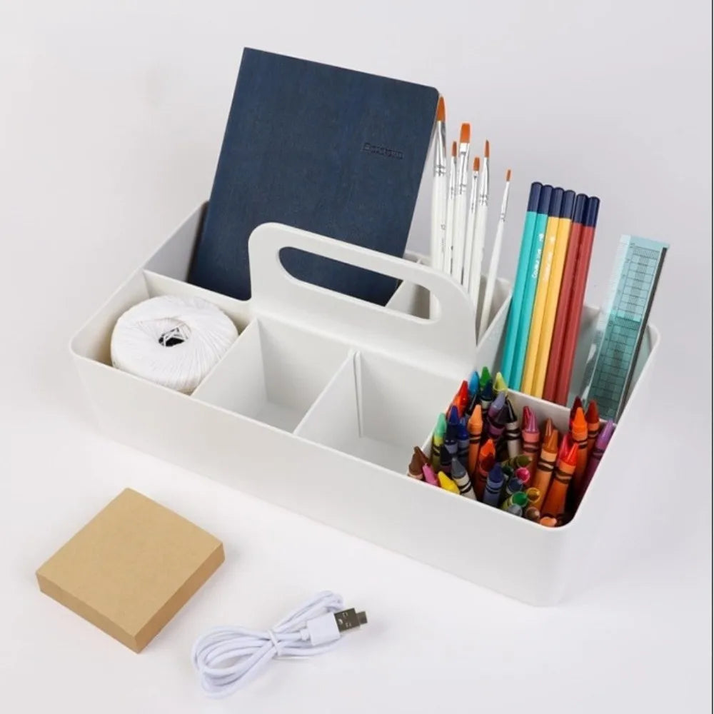 Plastic Portable Storage Organizer Segmented Space Saving Handle Sectional Tray Container Storage Basket Multi-functional Vue