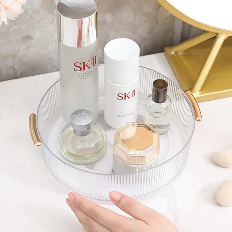 360° Rotating Transparent Acrylic Makeup Organizer Cosmetic Tools Storage Box Makeup Brushes Organizer Storage Baskets Organizer Vue