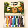12-Color Animal Styling Crayon Not Dirty Hands Injection Molding Brush Children's Stationery Color Crayon Set Non-toxic Vue Default Title