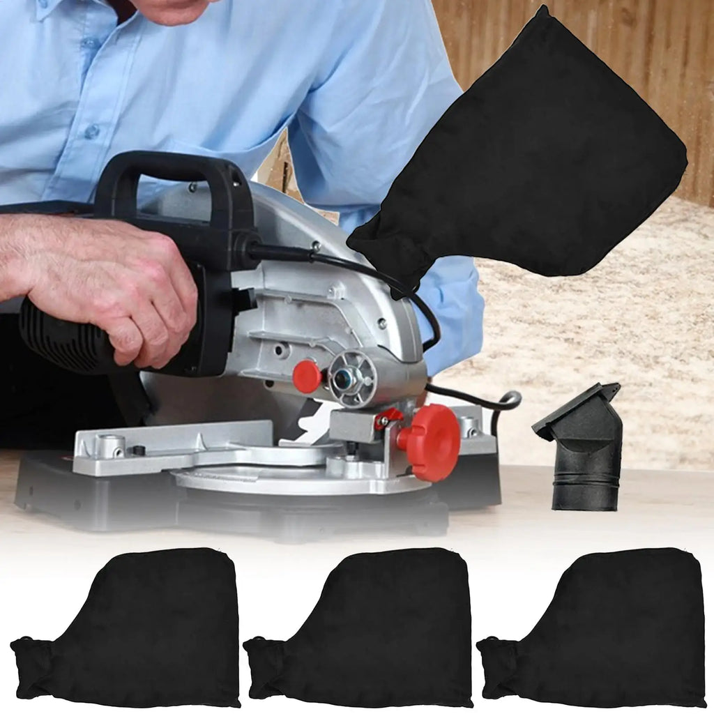 Miter Saw Dust Collector Dust Connector Bag Adjustable Attachment Connector Cover Black for Polisher Cutting Machine Saw Miter Vue