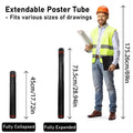 Poster Tube Art Storage Tube Box WaterProof Adjustable Scalable Painting Cylinder With Shoulder Straps Drawing Cylinder For Maps Vue A