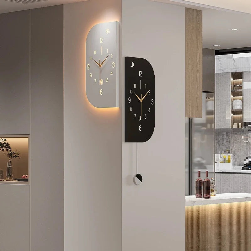 Modern Corner Double Sided Wall Clock High End Minimalist Design For Living Room Entryway Home For Couples Christmas Gift Vue
