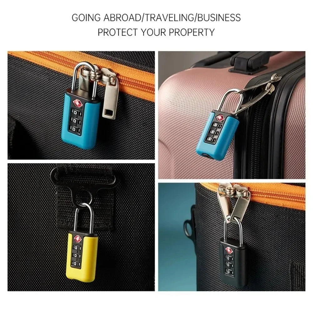 New TSA Customs Colorful Code Lock for Travel Luggage Password Changeable Lock Contrast Color Design Padlock Cabinet Locker Vue