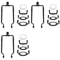 ABKW-3Pcs 7Inch Lamp Shade Harp Holder Adjustable Lamp Harp Kit E14,E26,E27 Light Base Adapter Black Horn Frame Vue Default Title