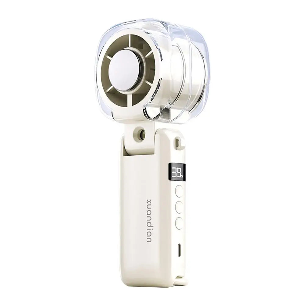 2026 Portable Outdoor High-speed Spray Handheld Fan Spray Electric Fan Wind Regulation Ice Cooling Fan Summer Cooling Artifact Vue White