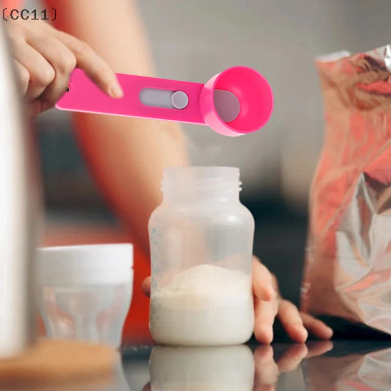 〔CC11〕 No Spill Measuring Spoon Funnel Preparation Of Protein Powder Workout & Sports Drinks, Baby Formula Refill Mess Spill Vue