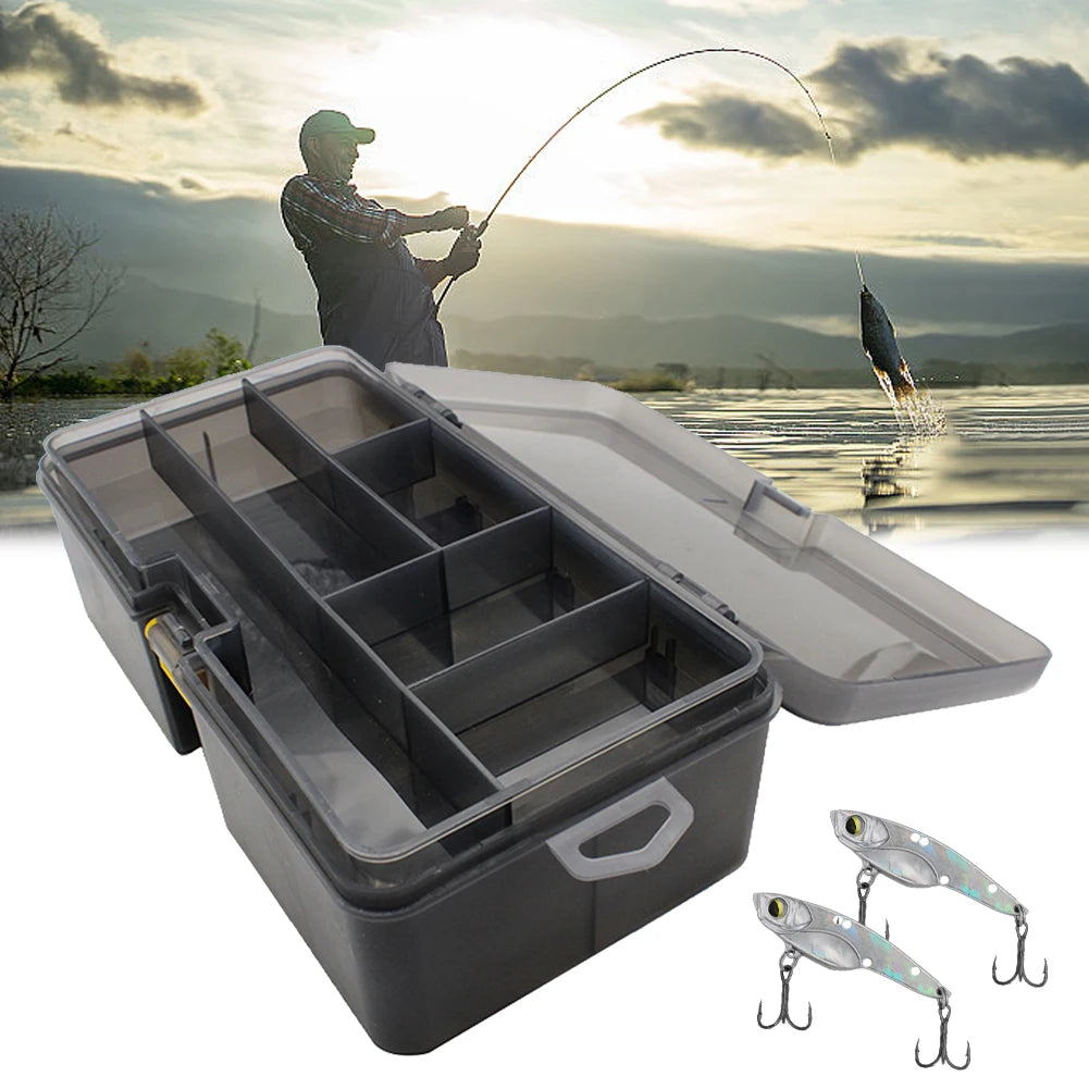 Double Layer Fishing Tackle Box – Adjustable Dividers Fishing Tackle Box Vue