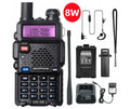 8W/5W UV5RX Walkie Talkie High Power Ham Radio Rechargeable Dual Band VHF UHF FM Transceiver Handheld Portable Radio UV-5R Vue 8w-eu plug