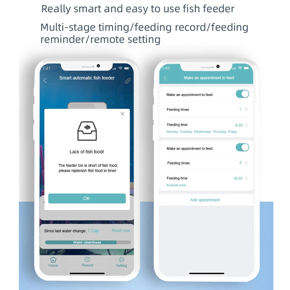 Smart Aquarium Feeder WiFi APP Remote Control Timing Fish Feeder For Fish Tank and Aquarium Automatic Feeding Vue