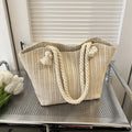 Luxury Design Women Raffia Straw Bag Large Capacity Knitted Tote