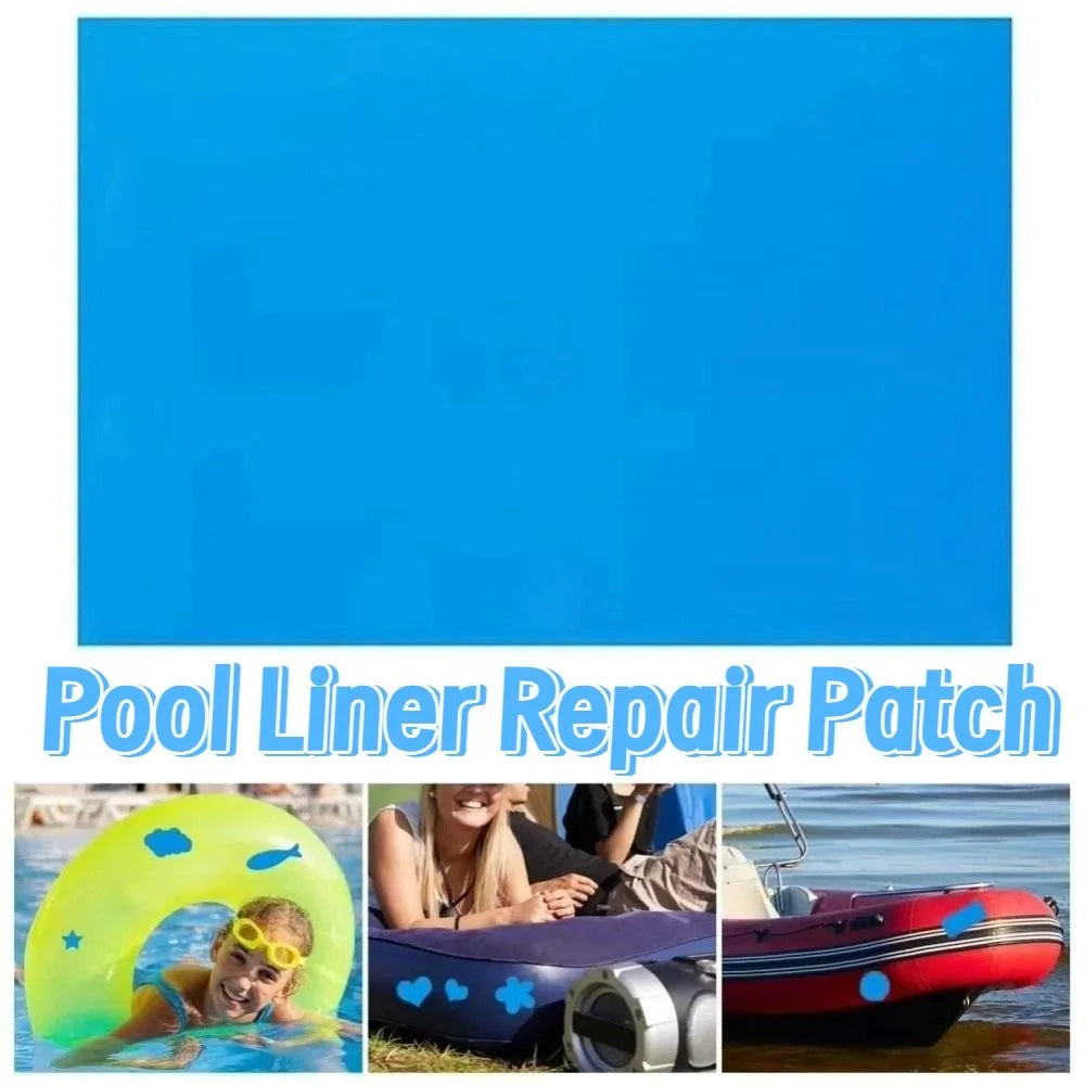 Self-Adhesive Pool Liner Repair Patch Waterproof Cuttable Swimming Pools Sticker Multifunctional Blue Transparent Vue