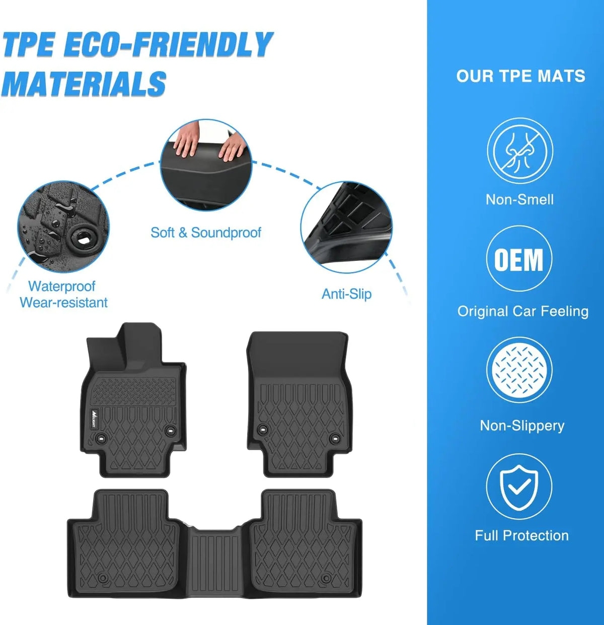 Nilight TPE Floor Mats for Toyota Crown 2023 2024 2025 2026 / Toyota Crown Signia 2025 2026, All Weather Custom Fit Heavy Duty Floor Liners Vue