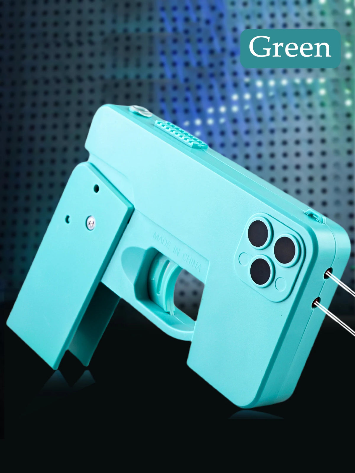 Folding Water Gun Toy, Simulate Shape of Mobile Phone Long Firing Range Outdoor Beach Bathroom Pool Play Water Gifts for Kids Vue SKY BLUE