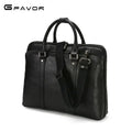 Men's handbag briefcase 15.6 inch shoulder messenger bag genuine leather first layer cowhide men's bag computer Vue black