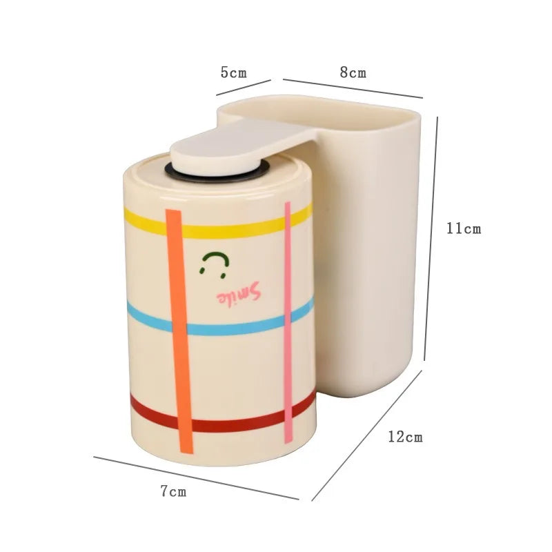 Magnetic Suction Toothbrush & Cup Holder Wall Mounted No Drilling Couple Toothbrush Rack Bathroom Accessories Vue Stripes