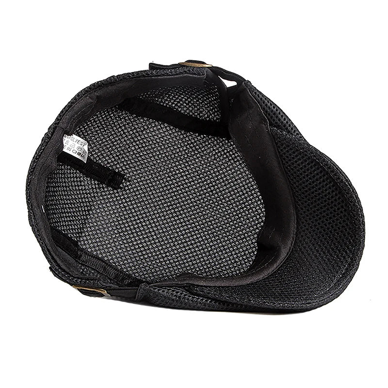 1Pc Men's Casual Hat Berets Caps For Spring Summer Autumn Flat Cap Breathable Mesh Cap Flat Peaked Beret Hats Golf Hat Vue