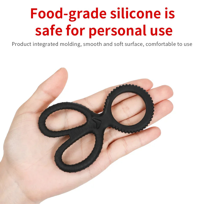 Reusable Adjustable Silicone Locking Ring Scrotum Fixed Wearable Protective Sleeve Intimate Training Tool for Adult Men Vue