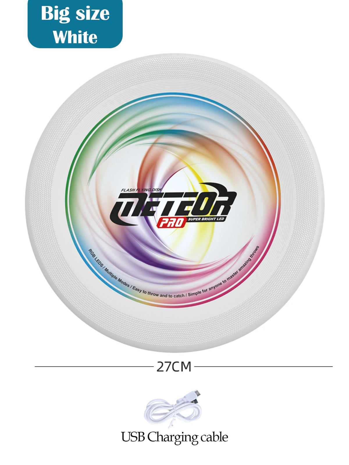 LED Flying Disc, Noctilucence Colorful Outdoor Leisure Toys Various Lighting Changes Lightweight and Fun Sport Game Gifts Vue LZ101A