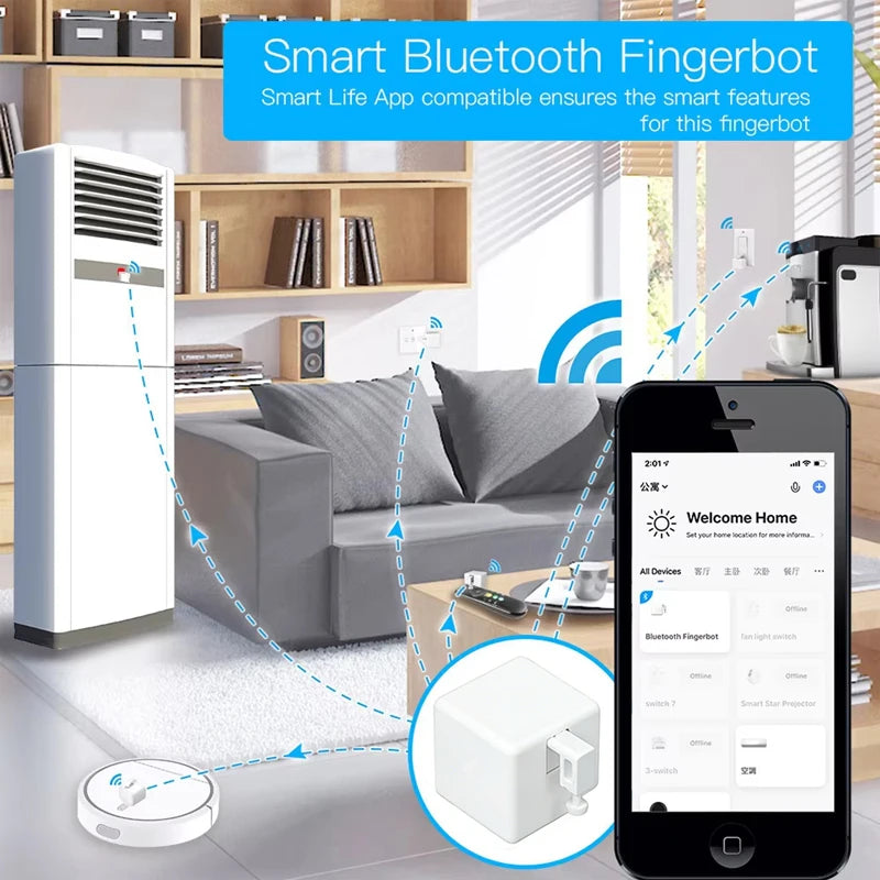Tuya Bluetooth Smart Fingerbot Plus Switch Button Pusher Smart Life Switch Timer Voice Control Works With Alexa Google Home Vue