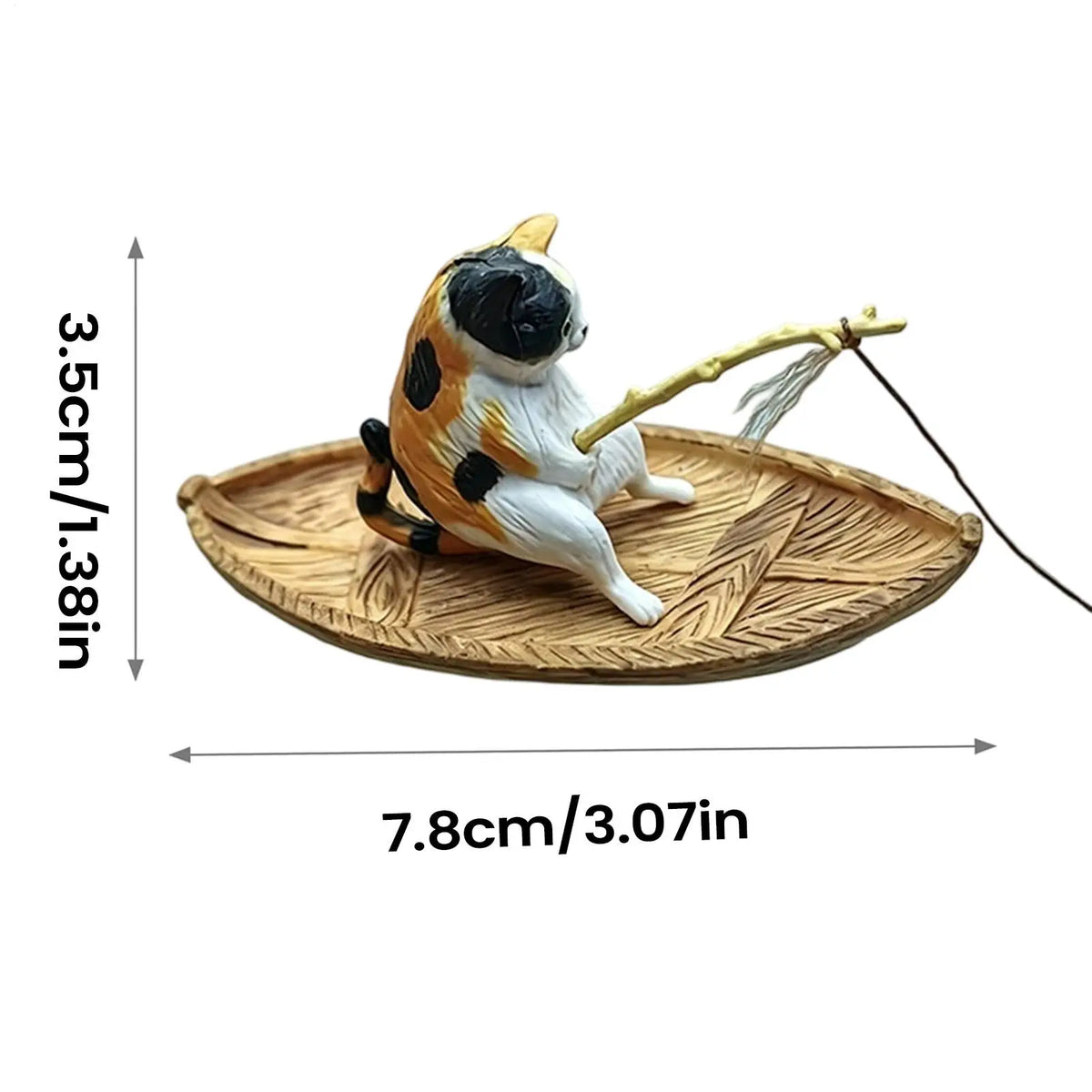 Cute Kitten Fishing Ornament Fish Tank Aquarium Decor for Garden Pond Home Office Landscaping Outdoor Aquatic River Vue