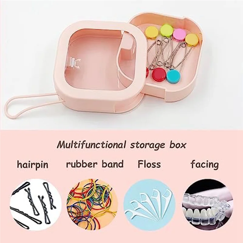ABKW-Hair Tie Organizer, 2Pcs Hair Accessories Organizer Portable Stackable Hair Containers Pin Holder Travel Small Box Durable Vue