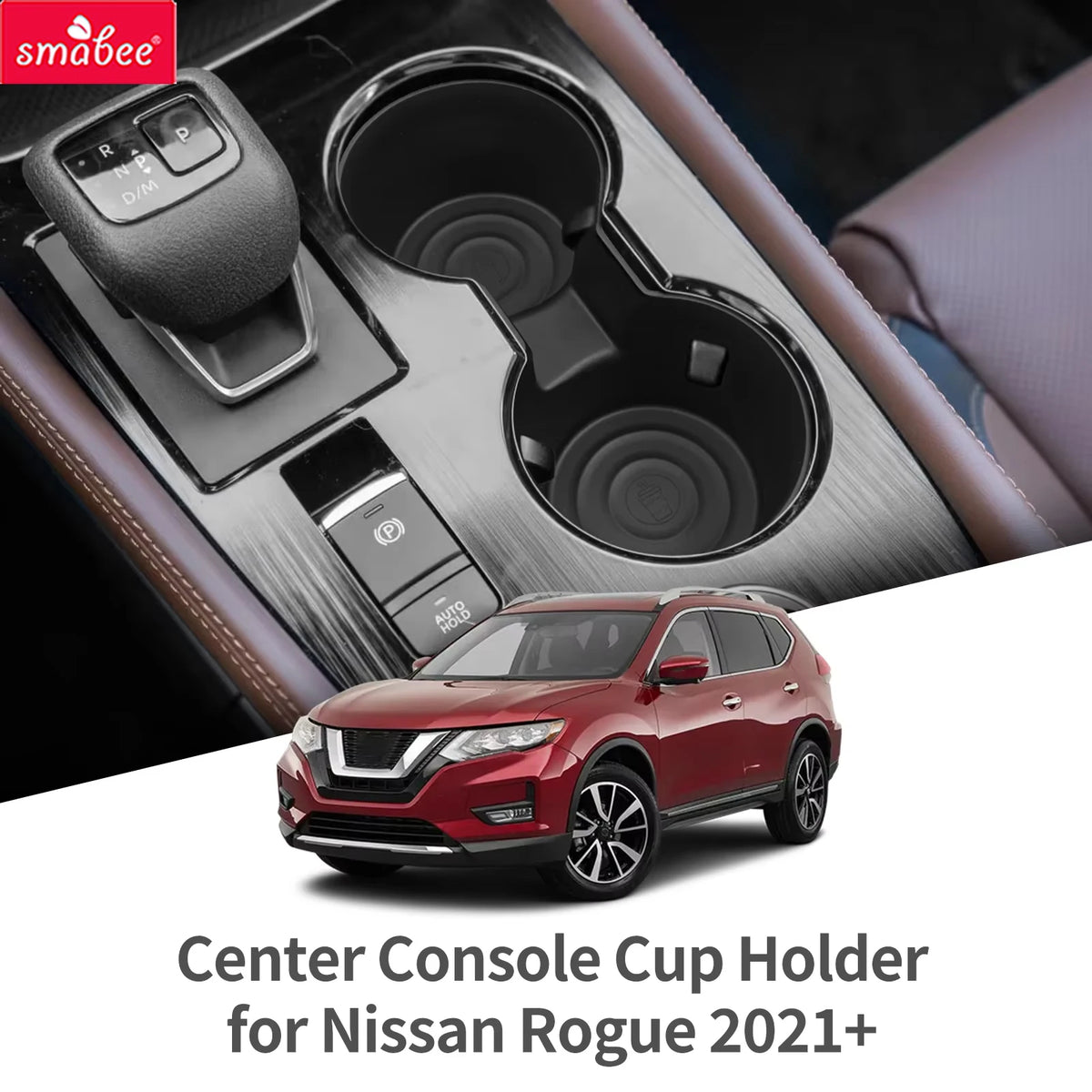 Smabee for Nissan Rogue/X-trail T33 2021-2026 TPE Car Center Console Cup Holder Mat Cup Holder Insert Tray Interior Accessories Vue