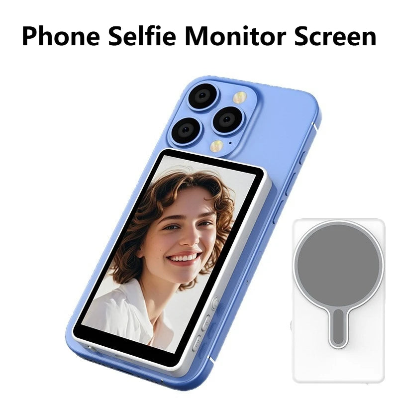 Smartphone Magnetic Monitor Screen Projector Phone Rear Camera Selfie For Vlog Live Stream Video Recording For Android iPhone Vue
