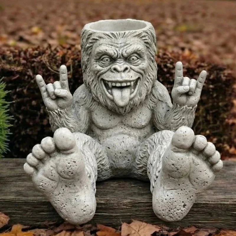Legendary Forest Creature Rock On Rebel Garden Planter Outdoor Pot Sculpture For Patio Decor For Adults Kids Halloween Gift Vue