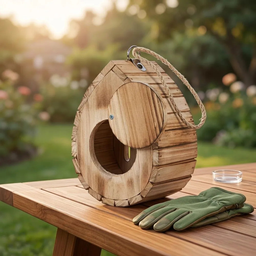 Home Decor Wooden Butterfly House Natural Habitat Hanging Butterfly Feeder Multifunctional Decorative Pollinator House Backyard Vue