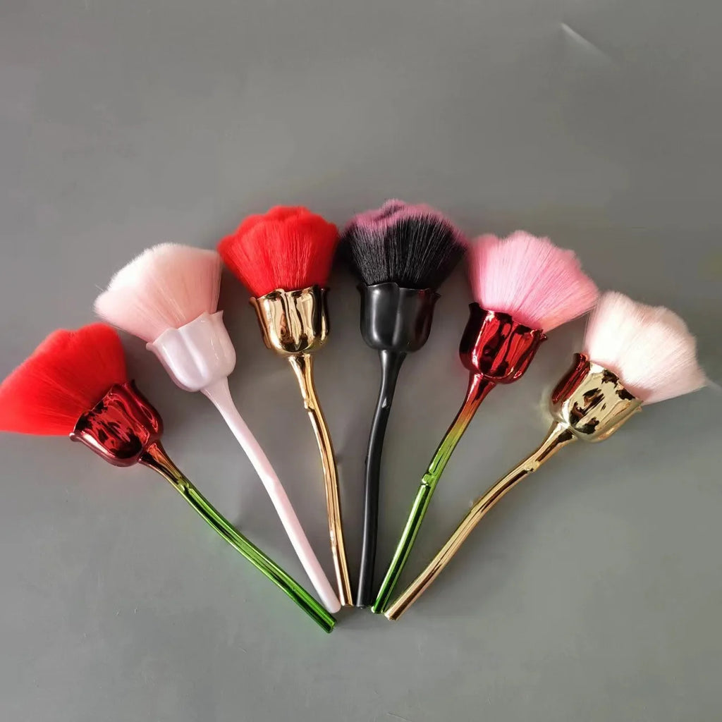 1pc Powder Brush Rose Head Makeup Brush Pink Single Powder Brush Foundation Make Up Brush Soft Hair Nail Blush Vue