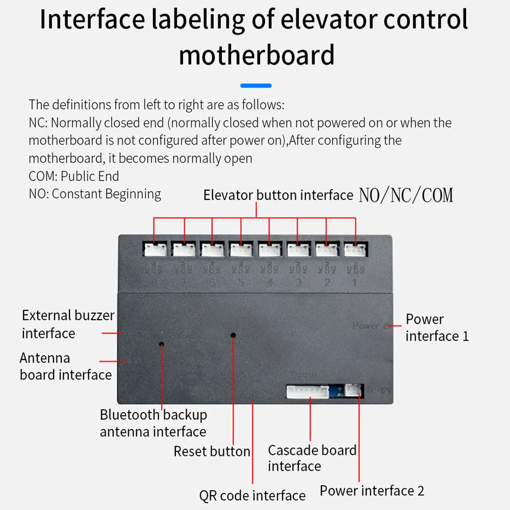 TTHotel Lift controller with Web Software App Management Elevator Car Roof Relay Board with Cascade Interface Board for 8 Floors Vue