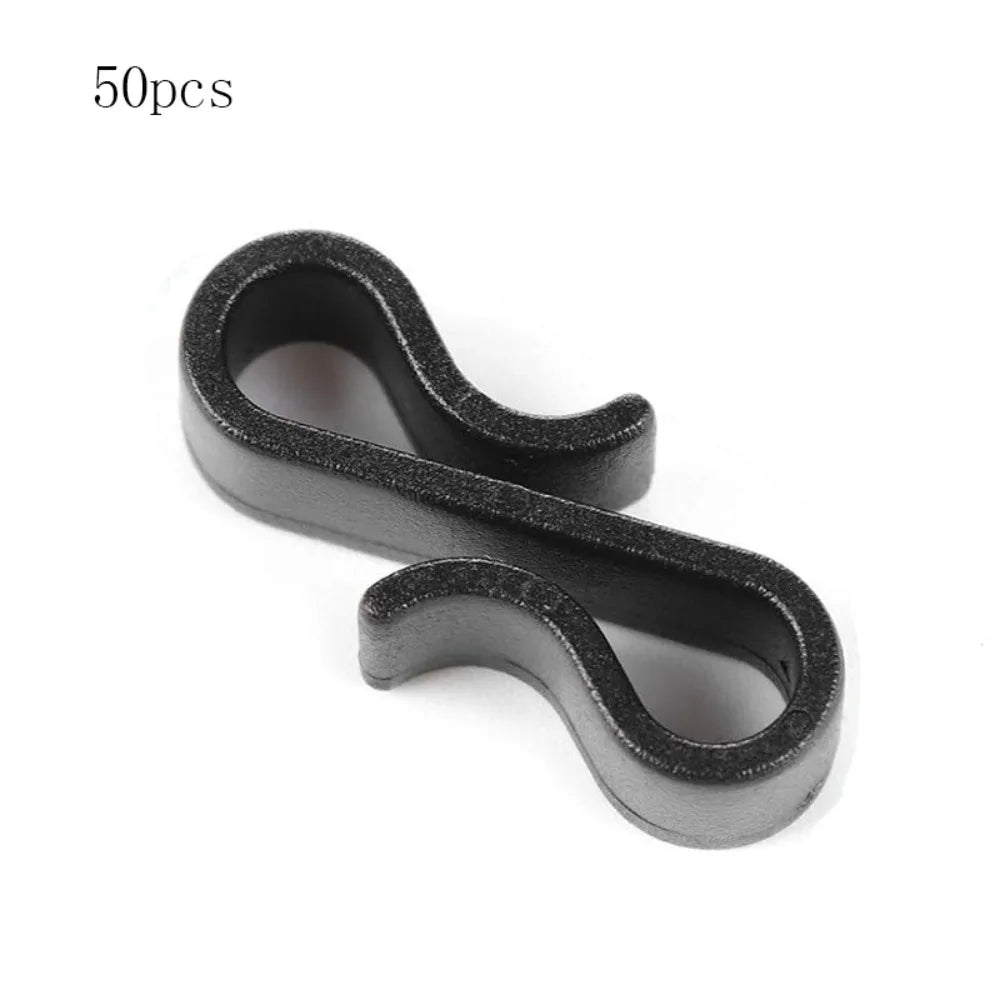 50pcs Durable S-shaped Light String Hook Clip Firm Gutter Hooks Plastic Black/White Elastic Tightening Hooks Festival Vue Black