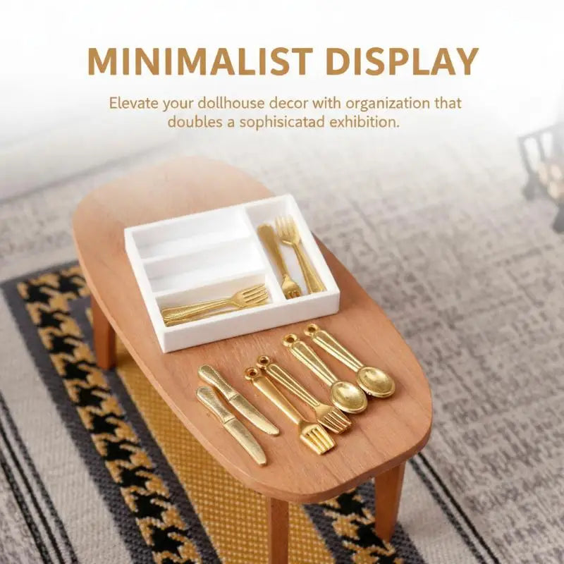 5Pcs 1/12 Dollhouse Tableware Sundries Storage Tray Table Drawer Storage Case Dressing Desk Jewelry Stationery Organizer Vue