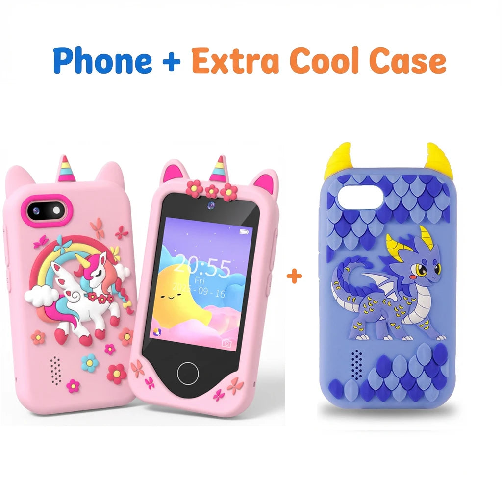 Children Smart Phone Camera Kids Toys Touchscreen Unicorn Mobile MP3 Player Digital Camera Educational Toys for Girl Boy Vue add case