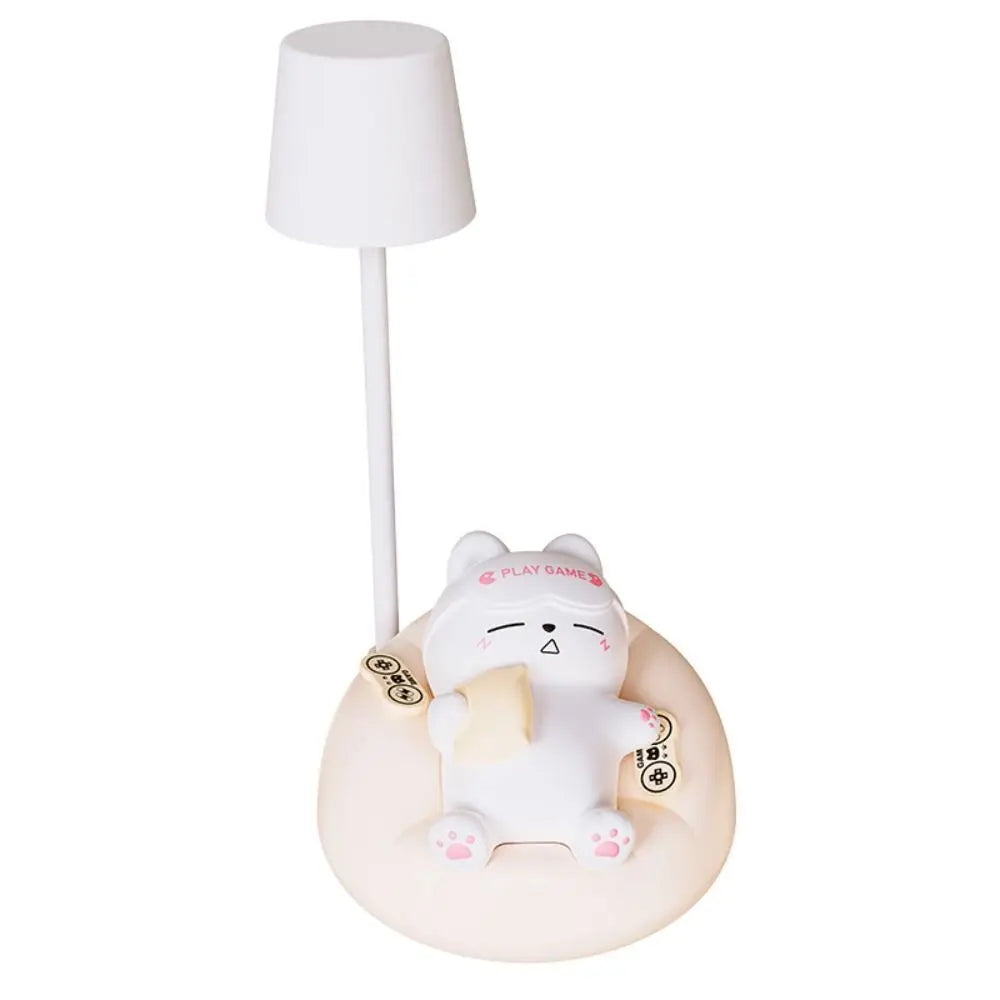USB Charging Sleeping Cat Night Light Eye Protection Dimming Bedside Table Lamp Desktop Soft Light Sleeping Atmosphere Light Vue
