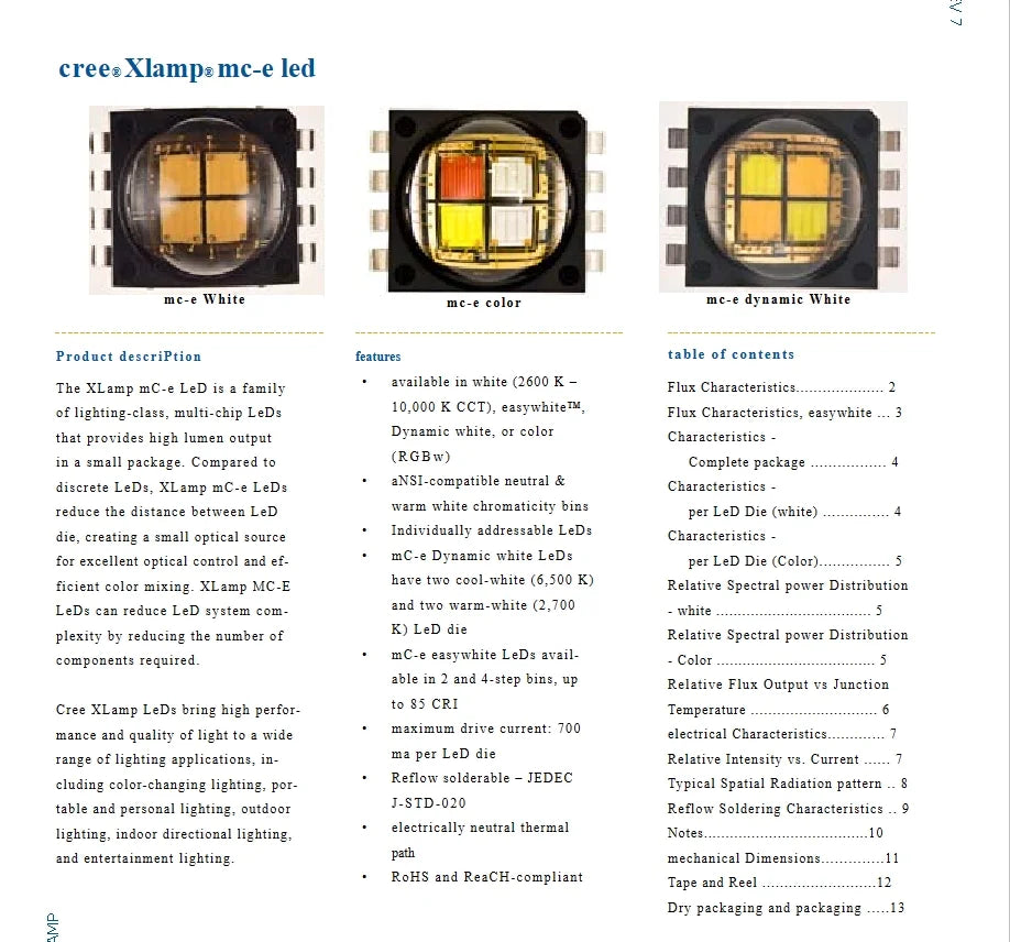5 10 20 PCS MCE4WT-A2 XLamp MC-E Series LED - Warm/Neutral White MCE4WT-A2-8A0-J0-0-00001 FOR NEW CREE Vue