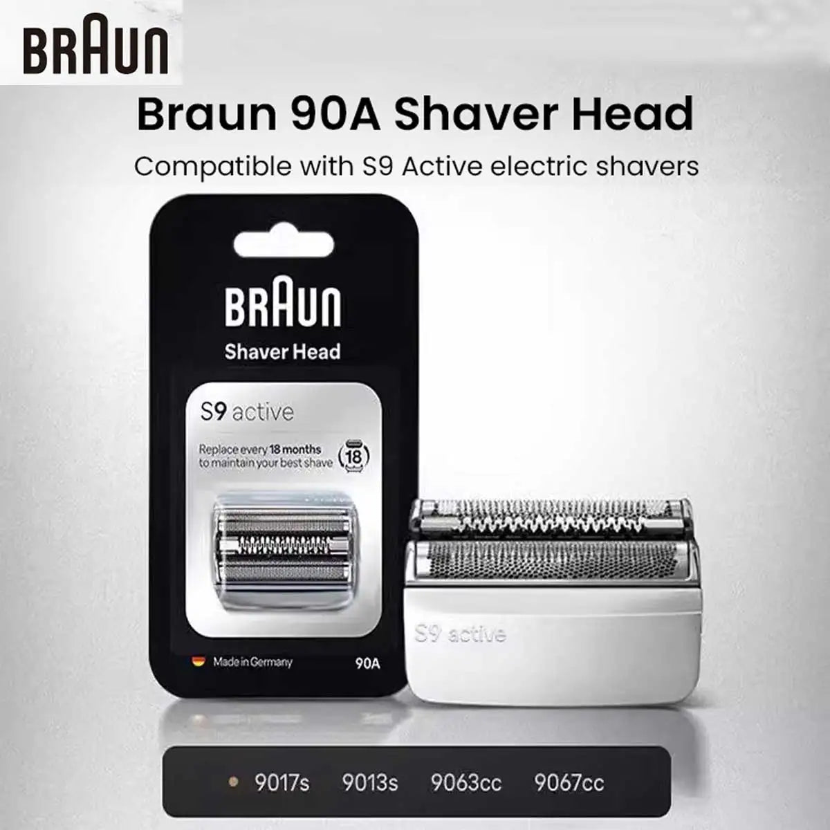 Braun 90A Replacement Shaver Head for S9 Active Electric Shavers Replacement Shaver Head Vue