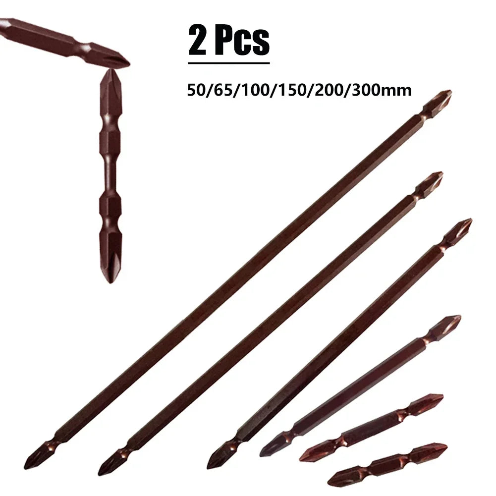 2-Pack PH2 Magnetic Screwdriver Bits – 1/4" Hex, 50–300mm Screwdriver Bit Set Vue