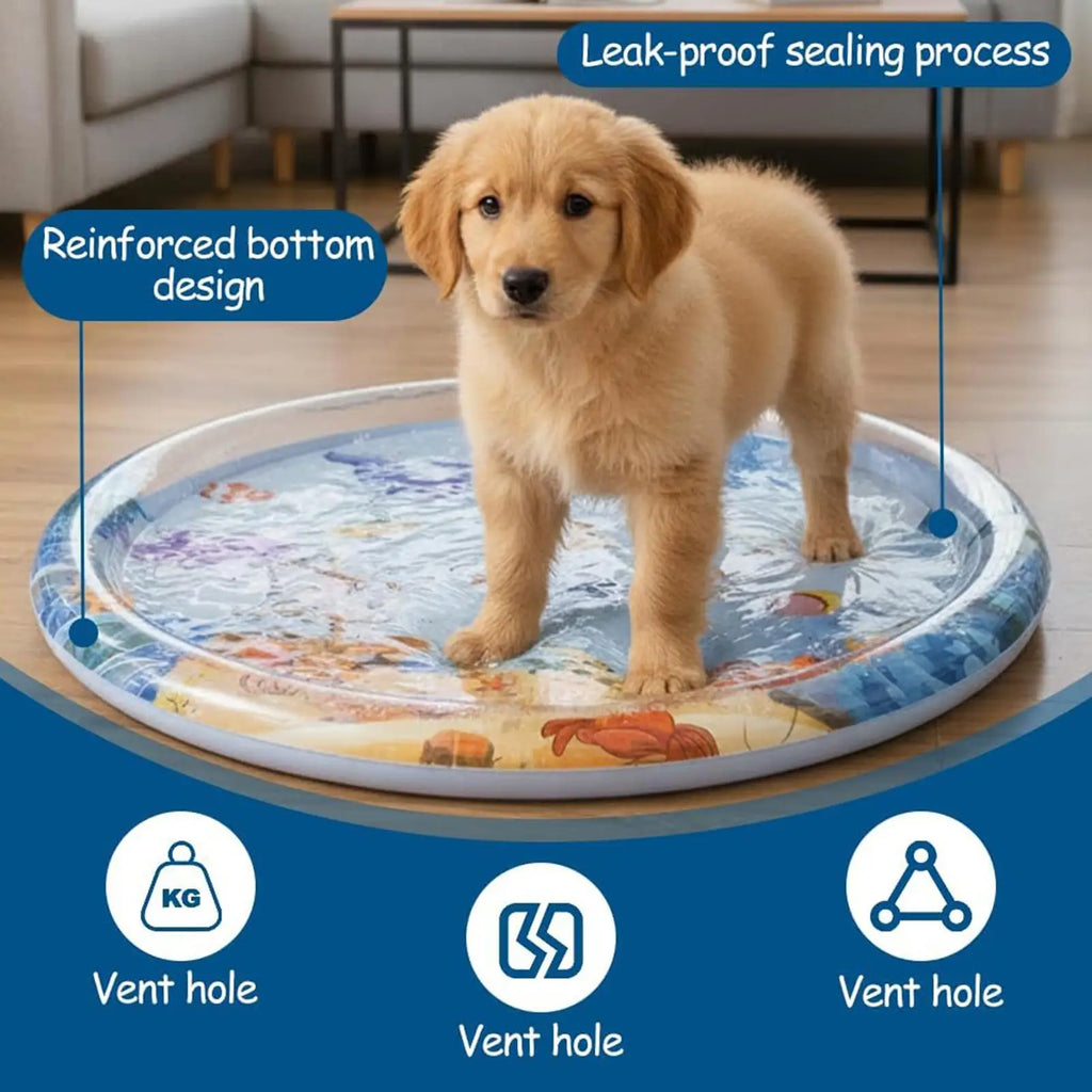 Thicken Interactive Cat Play Mat Water Bed Sensory Pet Supplies for Puppy Kitten Indoor Outdoor Home Living Room Balcony Summer Vue