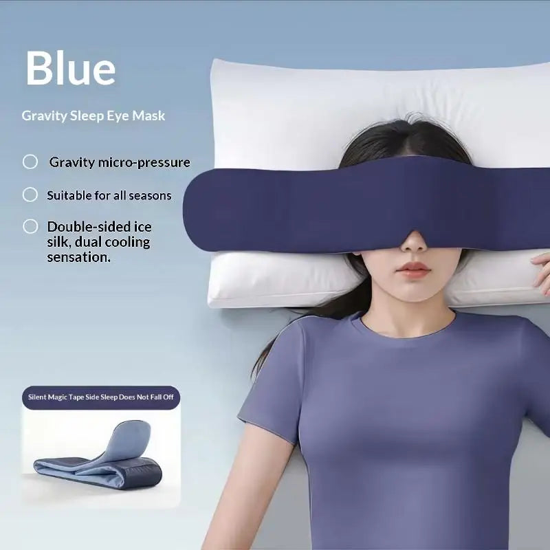 Dual-Sided Gravity Eye Mask Soft and Breathable with Light Blocking Feature Perfect for Relaxation and Travel Vue Blue