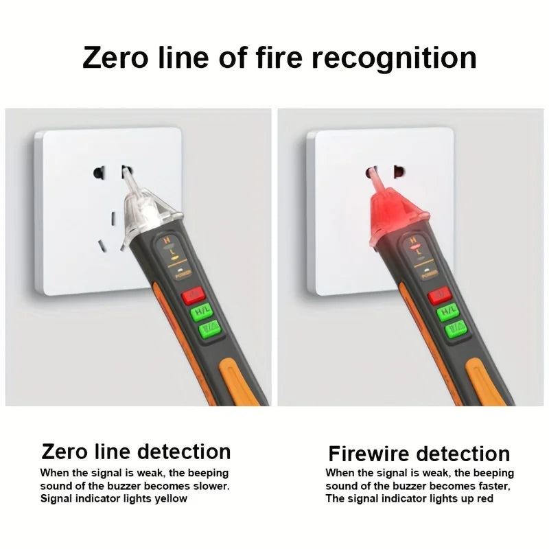 NJTY T02A Voltage Detector Electrical Pen AC Voltage Tester Smart Breakpoint Finder 12-1000V Non-Contact T02B Voice Broadcast Vue