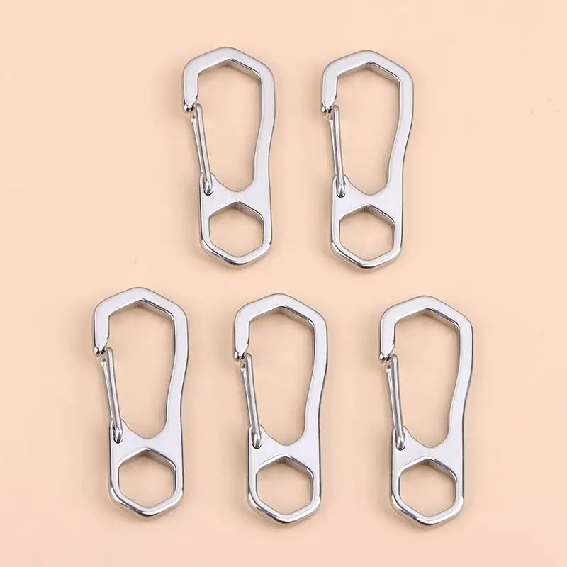 Stainless Steel Keychain Carabiner 2 5Pcs Rustproof Buckle Spring Clips for Outdoor Camping and Keys Holder Vue hexagonal hole 5pcs
