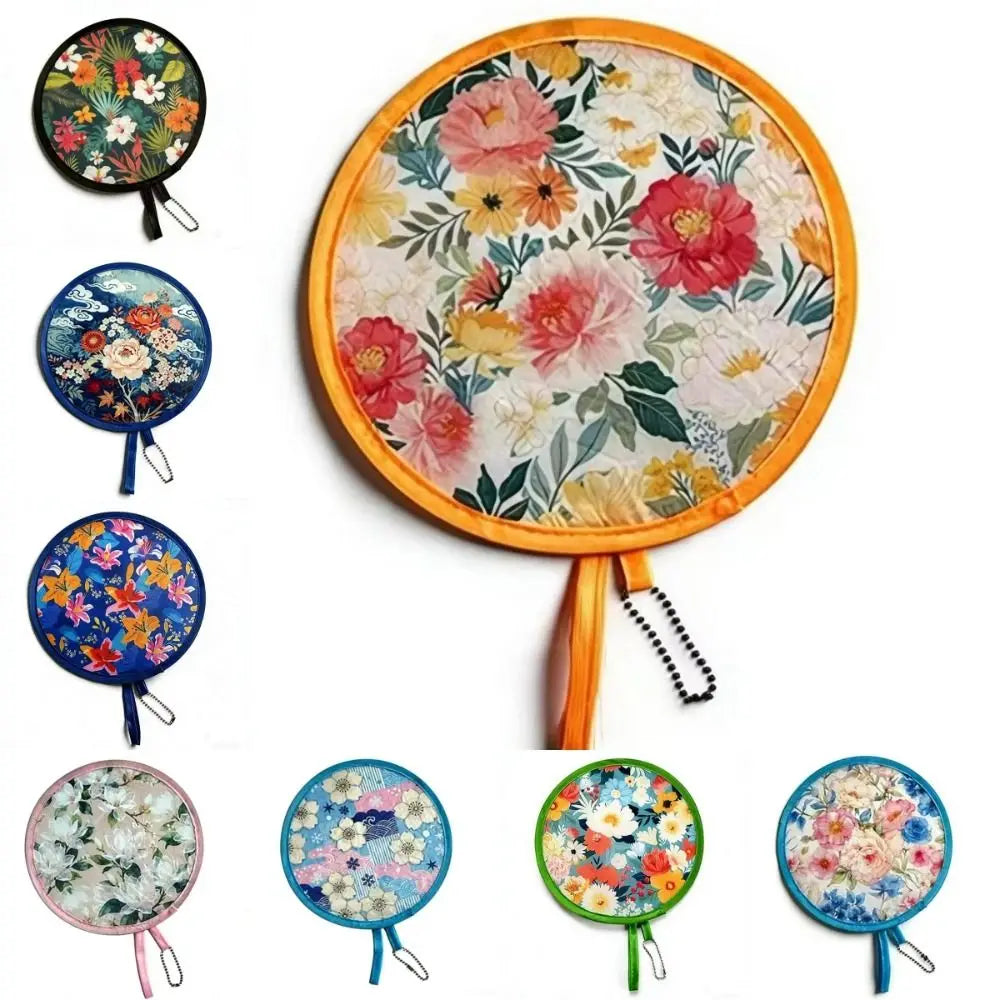 Fashion Summer Handheld Folding Fan Polyester Japanese Oil Painting