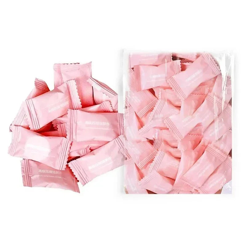 For Sensitive Compressed Bag 50PCS Compressed Towels Travel In Suitable Skin Cotton Cleansing Towel Disposable Face Pack Vue