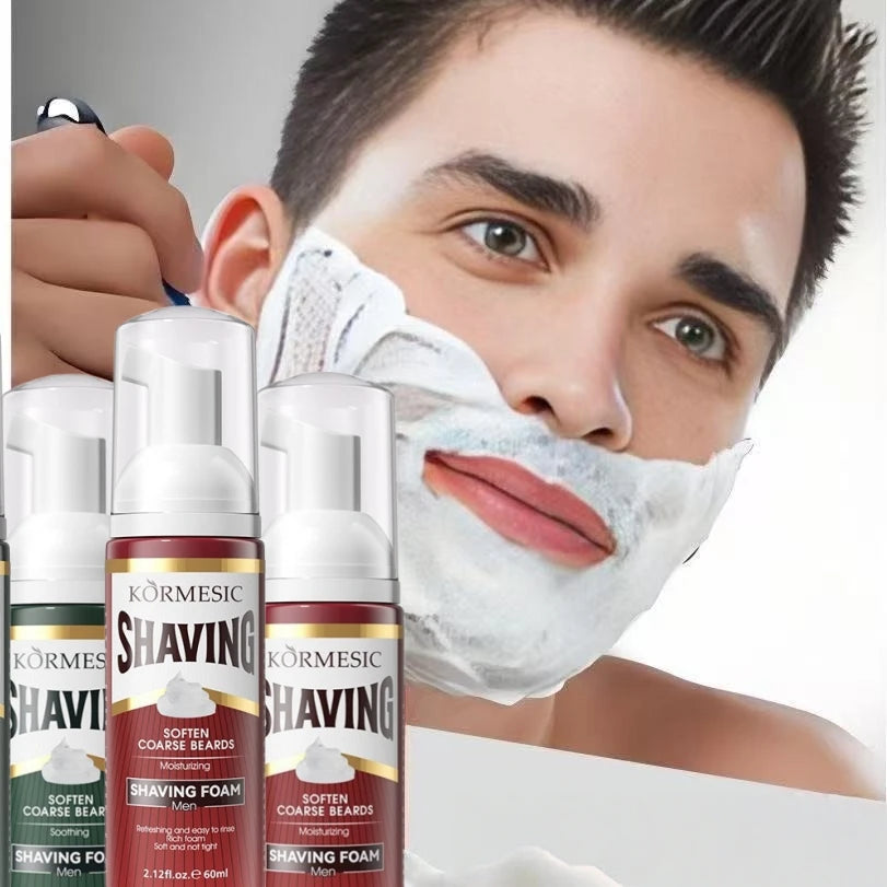 60Ml/Bottle Shaving Foam, Fragrant, Cleansing, Gentle and Dense, Softens Beard Hair, Cleanses the Skin, Has a Refreshing Texture, Is Non-Sticky, Easy to Rinse, and Leaves No Residue Vue