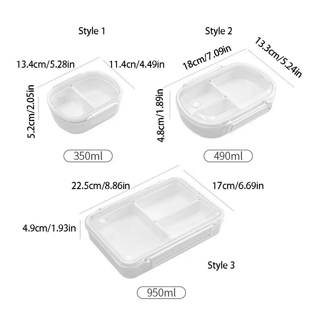 Heat-resistant Lunch Box Leakproof Divided Compartment Fruit Storage Box Portable Refrigeratable Food Storage Box Students Vue