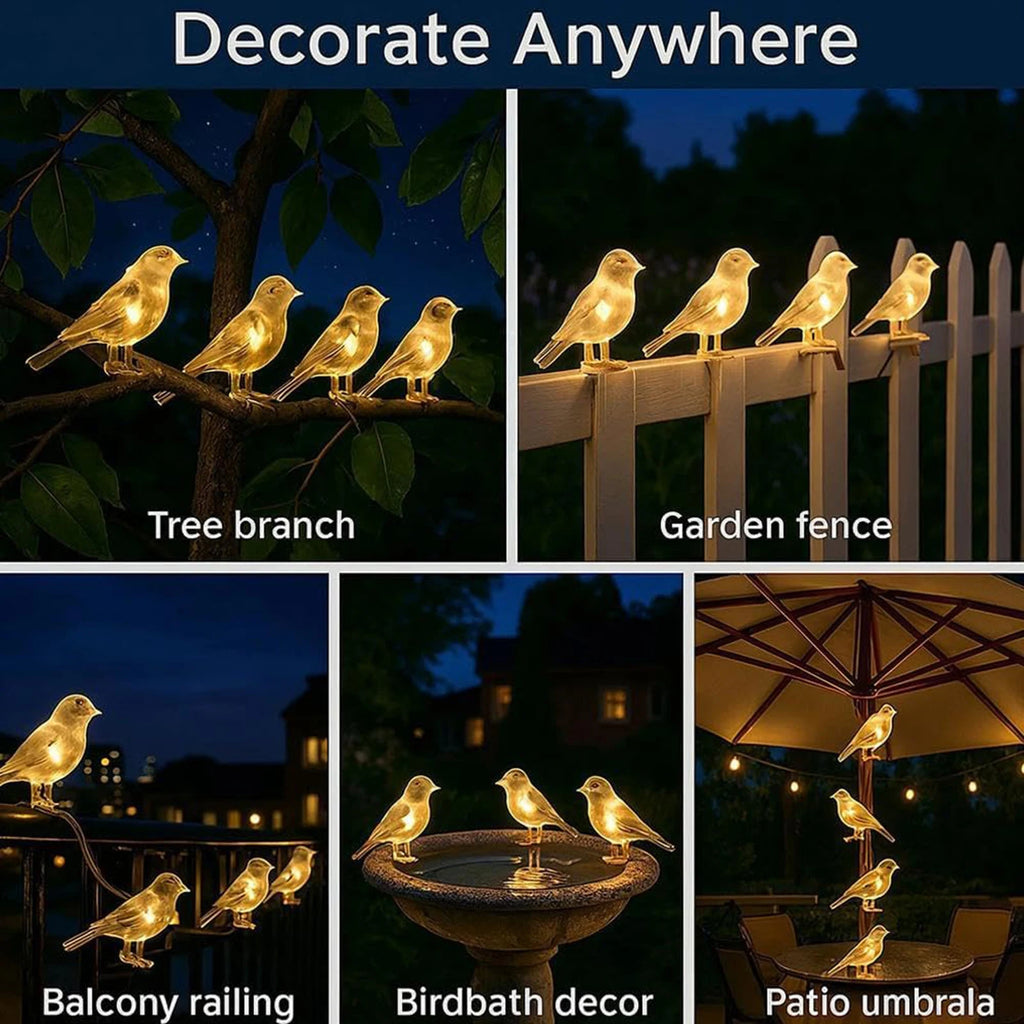 Solar Bird Clip-On String Lights – Waterproof LED Outdoor Décor Solar String Lights Vue