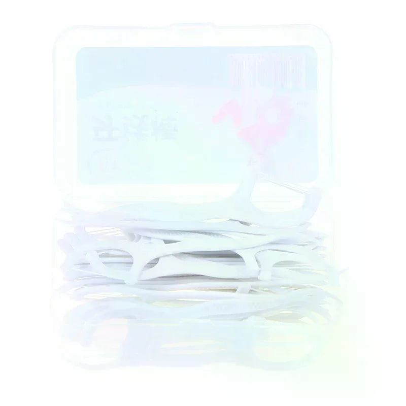 50Pcs/Box Portable Disposable Dental Floss Plastic Toothpick High-tension Dental Floss Stick Dental Floss Box ﻿Oral Care Vue