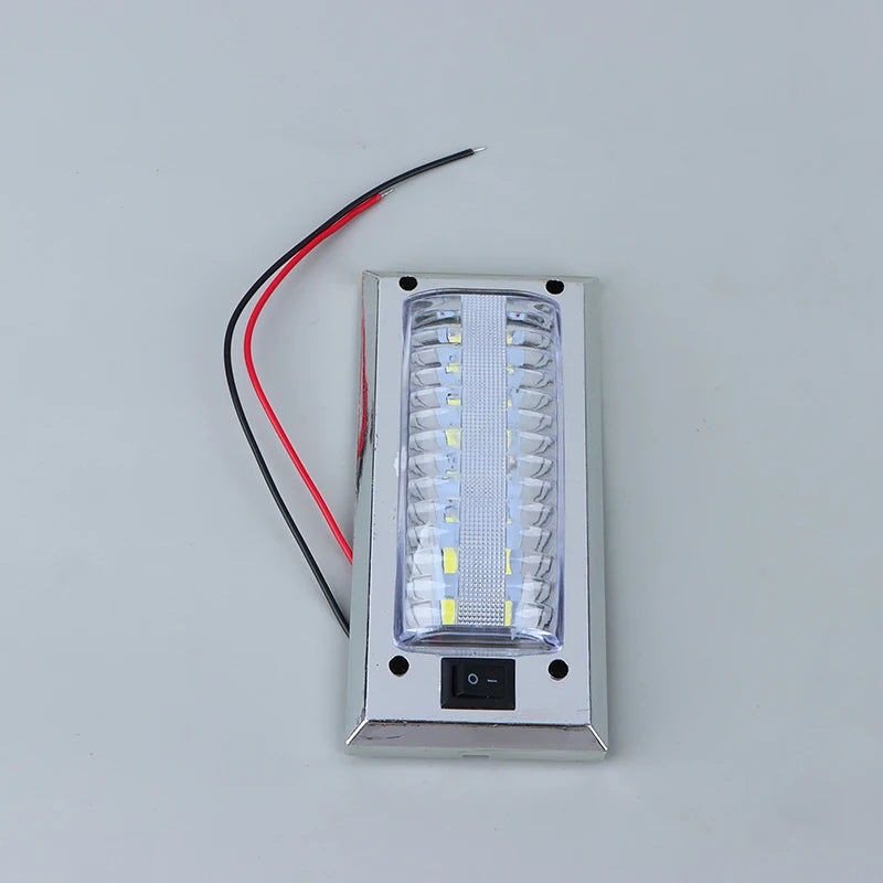 LED 12V-24V Panel Light Car Interior Reading Lamp High Brightness Cabin Lights for Van Truck RV Boat Camper Lights Switch On Off Vue